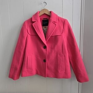 Talbots Women's Vibrant Pink Blazer-Size 4 -80%wool
